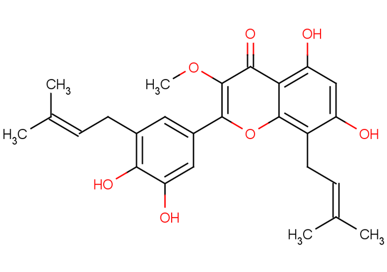 5,7,3',4'-Tetrahydroxy-3-methoxy-8,5'-diprenylflavone