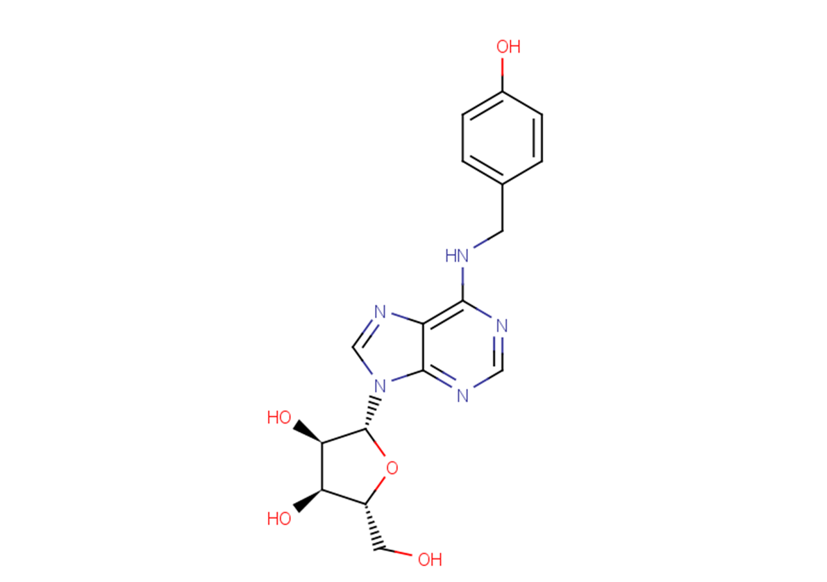 N6-(4-Hydroxybenzyl)adenosine Chemical Structure