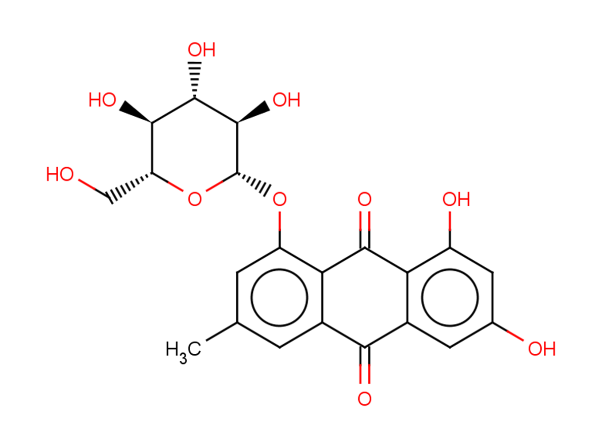 Emodin-1-O-β-D-glucopyranoside Chemical Structure