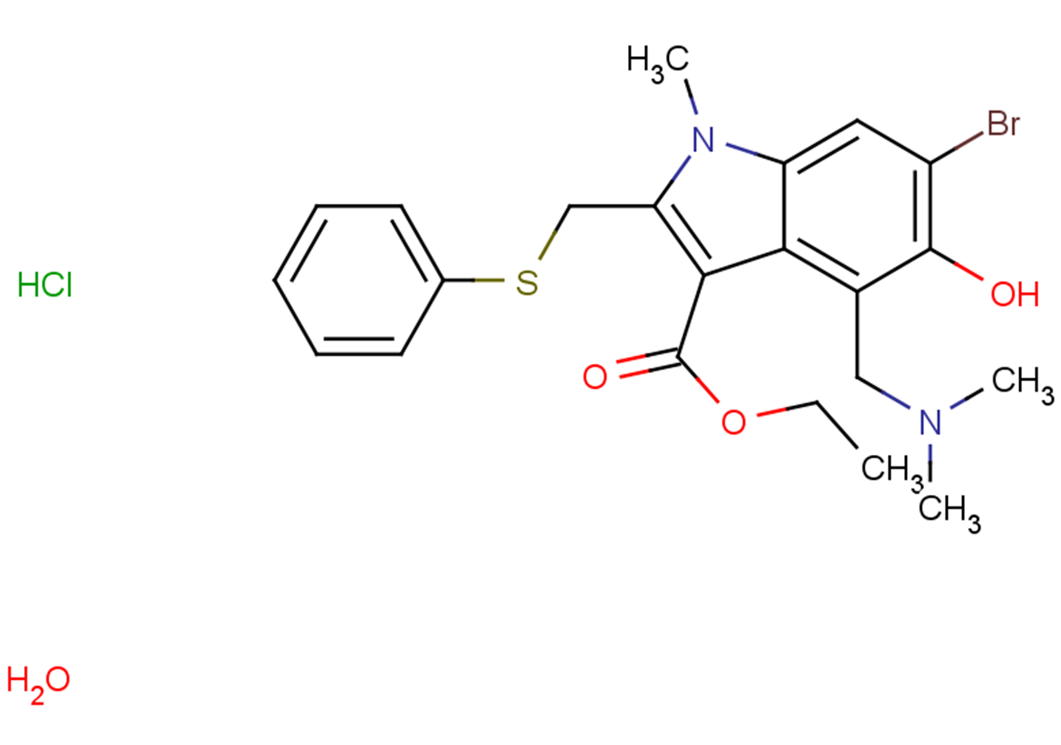 Umifenovir hydrochloride monohydrate Chemical Structure