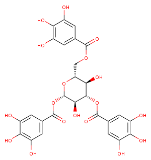 1,3,6-Tri-O-galloyl-beta-D-glucose Chemical Structure
