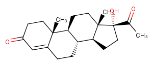 17α-Hydroxyprogesterone Chemical Structure
