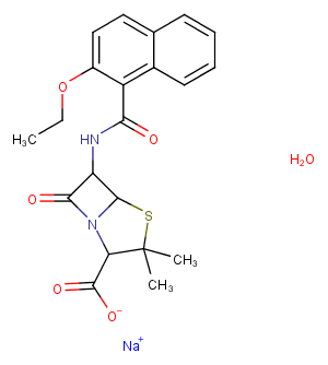 Nafcillin sodium monohydrate Chemical Structure