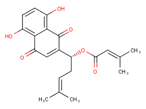 β,β-Dimethylacrylshikonin Chemical Structure