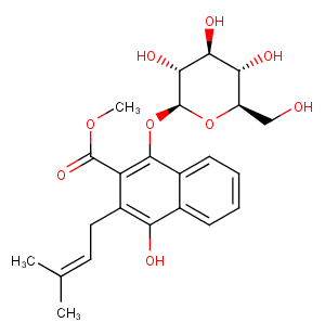 1,4-Dihydroxy-2-carbomethoxy-3-prenylnaphthalene-1-O-β-D-glucopyranoside