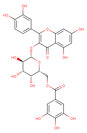 Quercetin 3-O-(6''-galloyl)-β-D-galactopyranoside Chemical Structure
