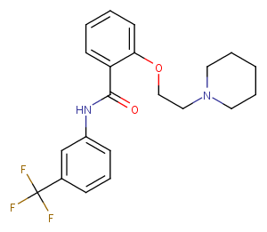 Benzamide, 2-(2-(1-piperidinyl)ethoxy)-N-(3-(trifluoromethyl)phenyl)- Chemical Structure
