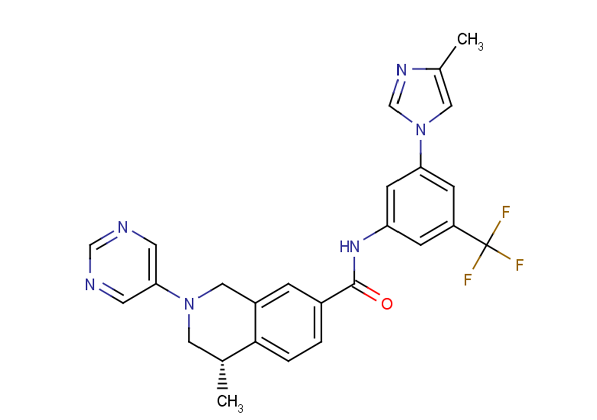 (S)-4-methyl-N-(3-(4-methyl-1H-imidazol-1-yl)-5-(trifluoromethyl)phenyl)-2-(pyrimidin-5-yl)-1,2,3,4-tetrahydroisoquinoline-7-carboxamide