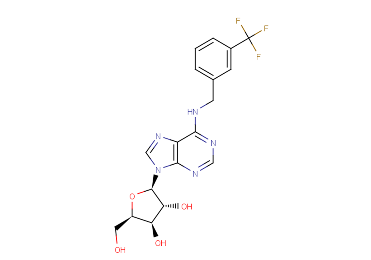 1-(b-D-Xylofuranosyl)-N6-(m-trifluoromethyl   benzyl) adenine Chemical Structure