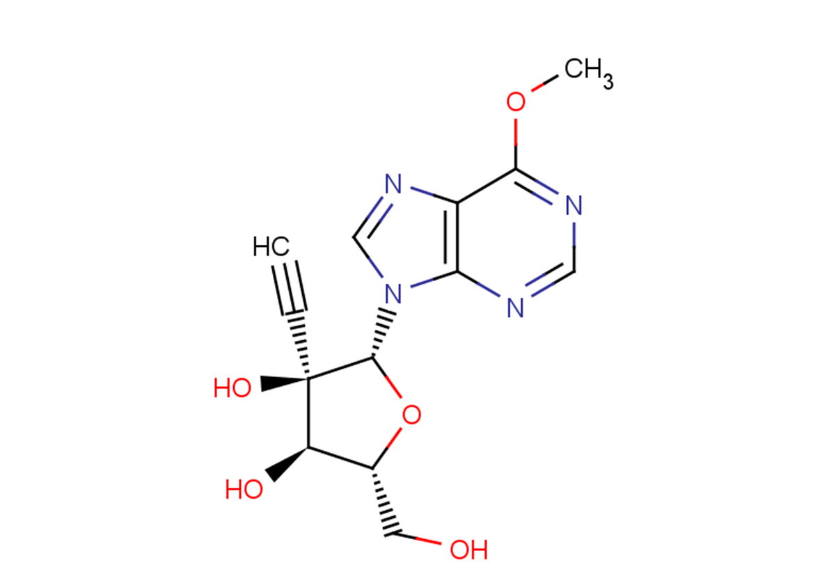 6-Mthoxy-9-beta-D-(2-C-ethynyl-ribofuranosyl)purine Chemical Structure