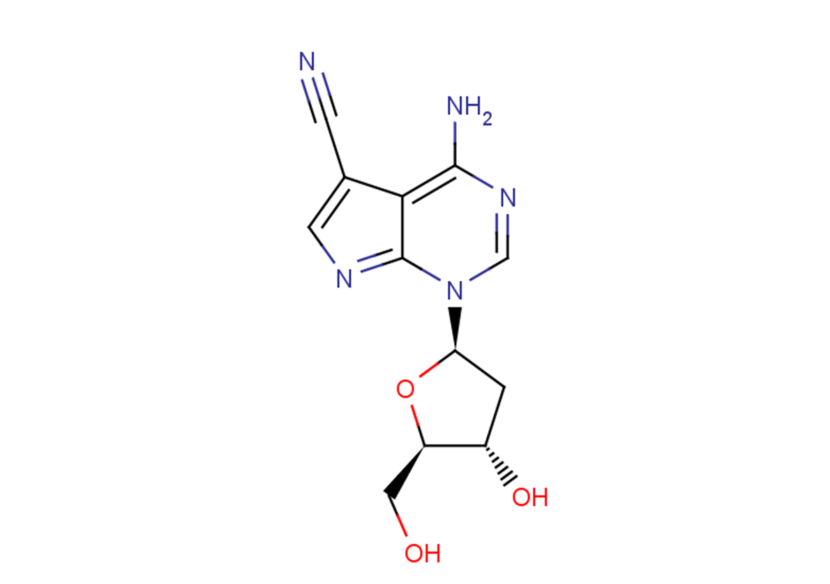 4-Amino-5-cyano-1- (2-deoxy-β-D-ribofuranosyl)-7H-pyrrolo[2,3-d] pyrimidine Chemical Structure