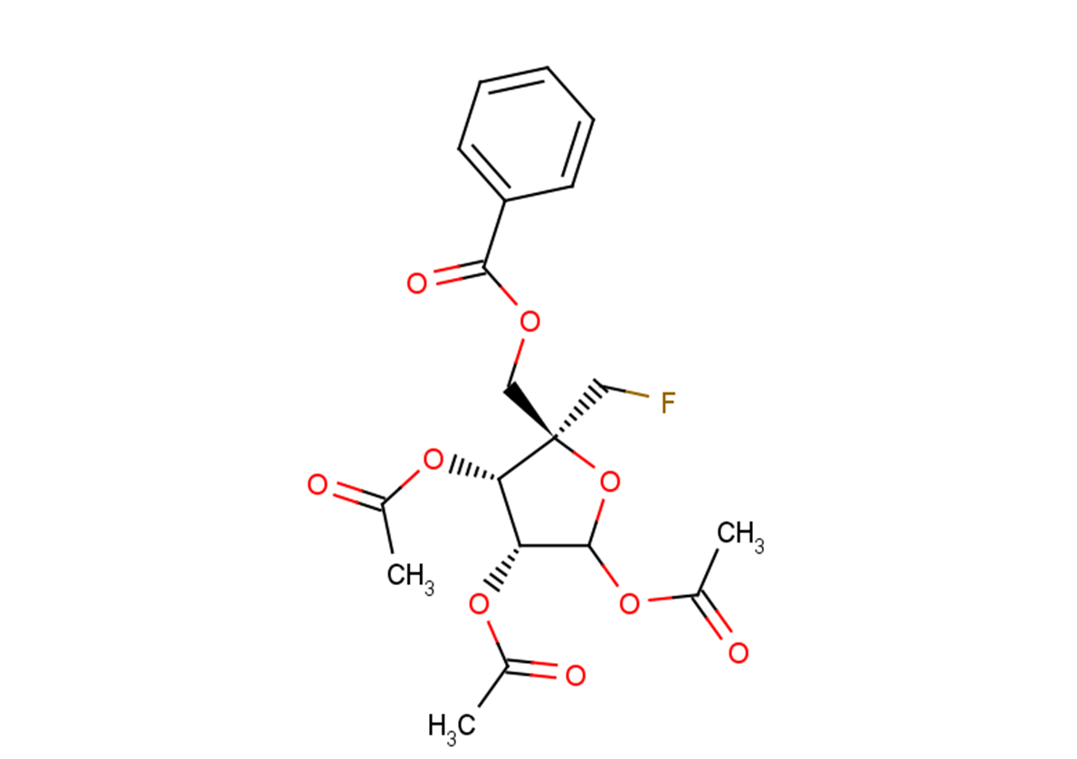 5-O-Benzoyl-1,2,3-tri-O-acetyl-4-C-fluoromethyl-D-ribofuranose Chemical Structure