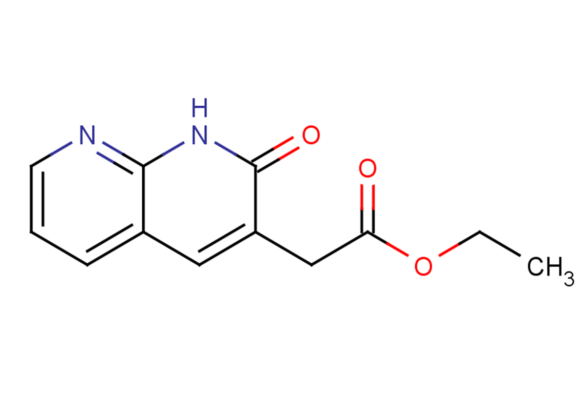 (1,2-Dihydro-2-oxo-1,8-naphthyridin-3-yl)acetic   acid ethyl ester Chemical Structure