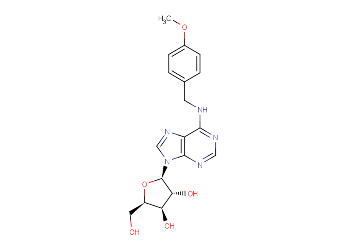 1-(b-D-Xylofuranosyl)-N6-(p-methoxybenzyl)   adenine Chemical Structure