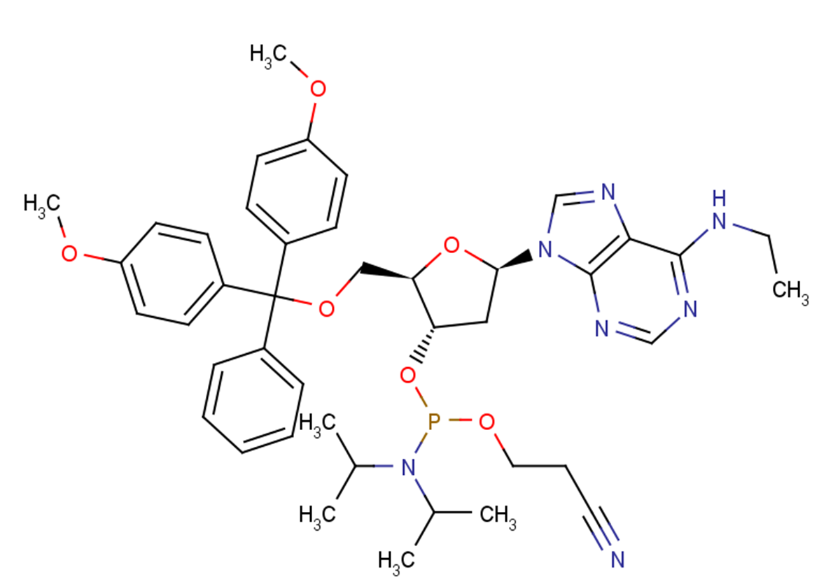 5’-O-DMTr-N6-ethyl-2’-deoxyadenosine 3’-CED phosphoramidite Chemical Structure