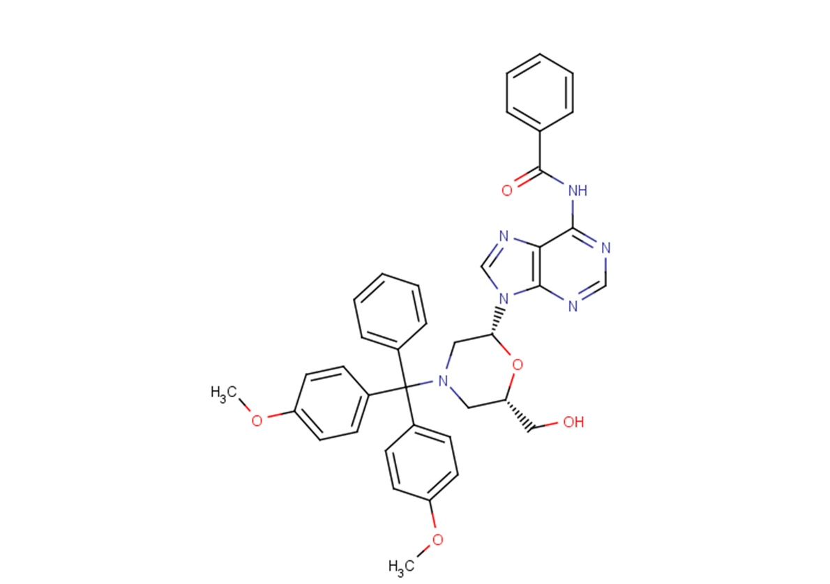 N6-Benzoyl-7’-OH-N-DMTr morpholino adenine Chemical Structure