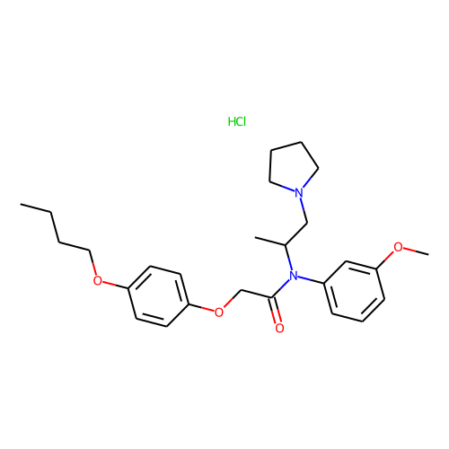 Acetamide, N-(m-anisyl)-2-(p-butoxyphenoxy)-N-(1-methyl-2-(1-pyrrolidinyl)ethyl)-, hydrochloride Chemical Structure