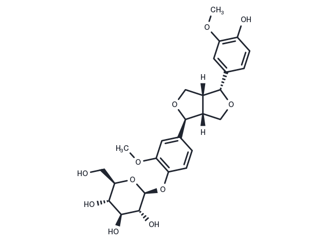 Epipinoresinol-4'-O-β-D-glucoside Chemical Structure