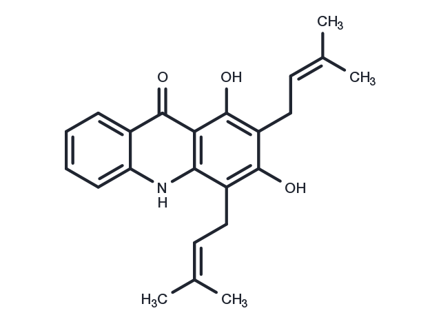 1,3-Dihydroxy-2,4-diprenylacridone Chemical Structure