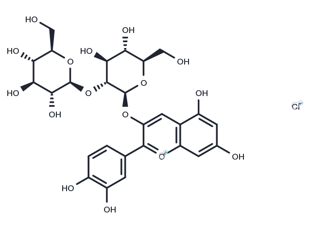 Cyanidin 3-sophoroside chloride Chemical Structure