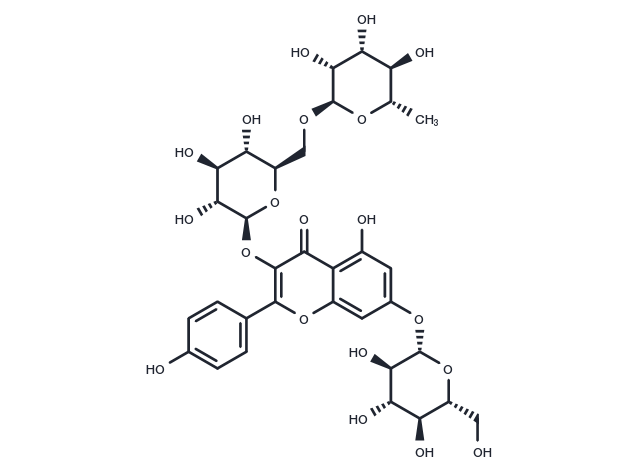 Kaempferol 3-O-rutinoside 7-O-glucoside Chemical Structure