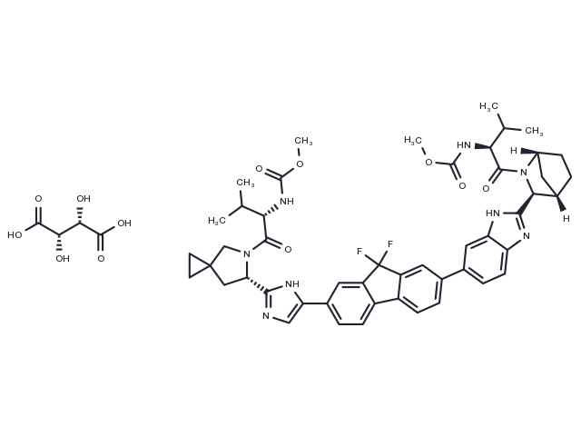 Ledipasvir D-tartrate Chemical Structure