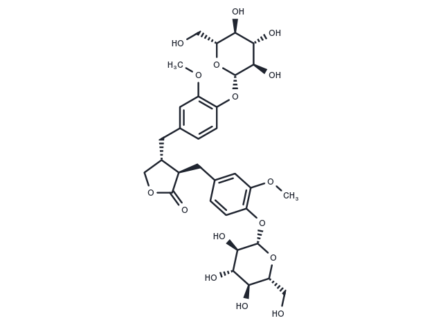 (8R,8'R)-Matairesinol 4,4'-di-O-β-D-glucopyranoside Chemical Structure