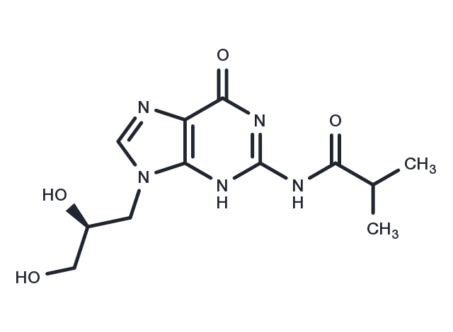 N2-Isobutyryl-(S)-9-(2,3-dihydroxypropyl)-guanine Chemical Structure