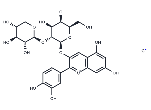Cyanidin-3-O-lathyroside chloride Chemical Structure