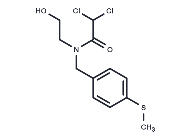Acetamide, 2,2-dichloro-N-(2-hydroxyethyl)-N-(p-(methylthio)benzyl)- Chemical Structure