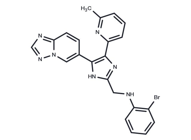 N-((4-([1,2,4]triazolo[1,5-a]pyridin-6-yl)-5-(6-methylpyridin-2-yl)-1H-imidazol-2-yl)methyl)-2-bromoaniline Chemical Structure