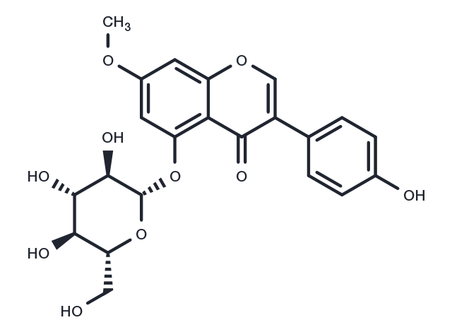 Prunetin 5-O-β-D-glucopyranoside Chemical Structure