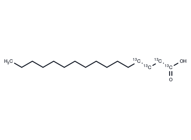 Palmitic acid-1,2,3,4-13C4 Chemical Structure