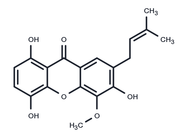1,4,6-Trihydroxy-5-methoxy-7-prenylxanthone Chemical Structure