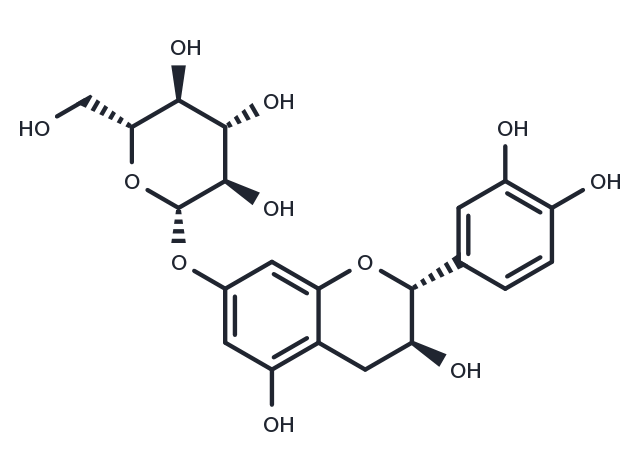 Catechin 7-O-β-D-glucopyranoside Chemical Structure