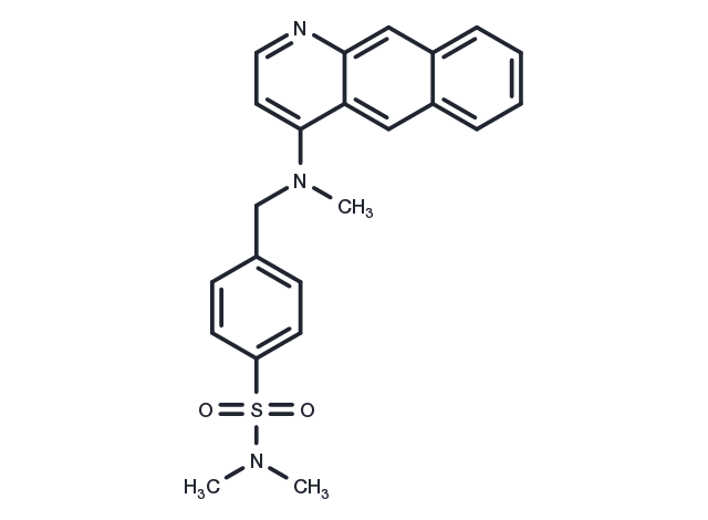 4-((benzo[g]quinolin-4-yl(methyl)amino)methyl)-N,N-dimethylbenzenesulfonamide Chemical Structure