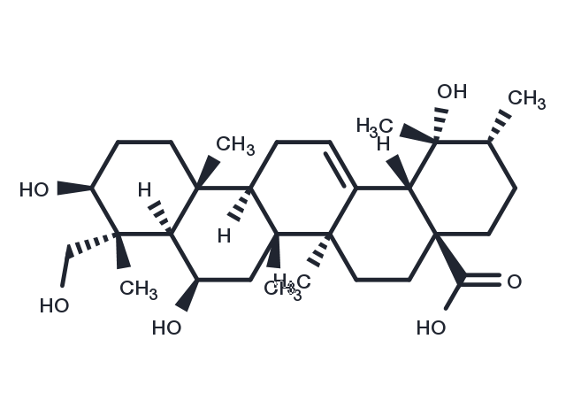 3,6,19,23-Tetrahydroxy-12-ursen-28-oic acid Chemical Structure