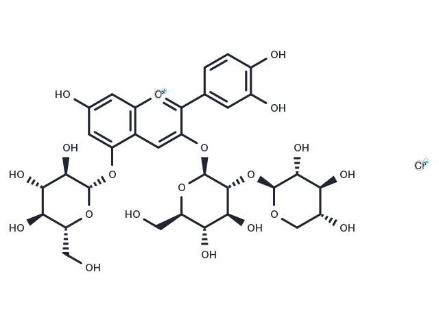 Cyanidin-3-O-sambubioside-5-O-glucoside chloride Chemical Structure