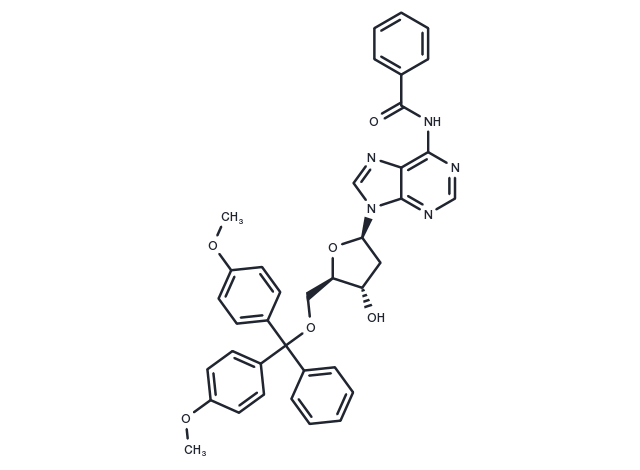 N6-Benzoyl-5′-O-(4,4′-dimethoxytrityl)-2′-deoxyadenosine Chemical Structure