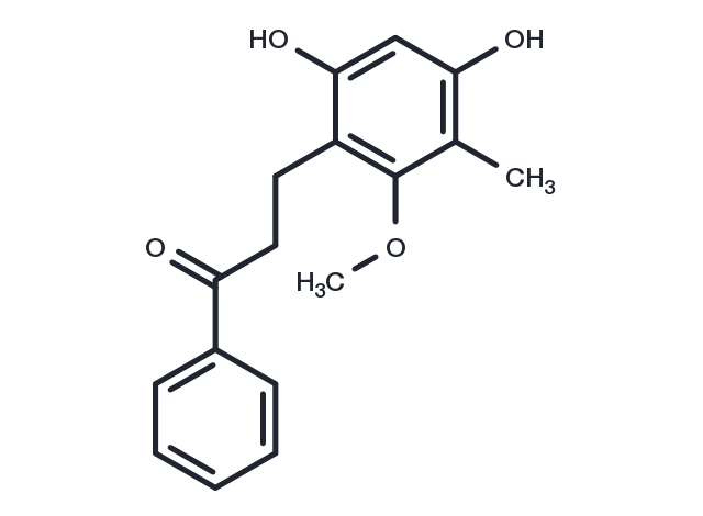 α,β-Dihydro-4,6-dihydroxy-2-methoxy-3-methylchalcone Chemical Structure