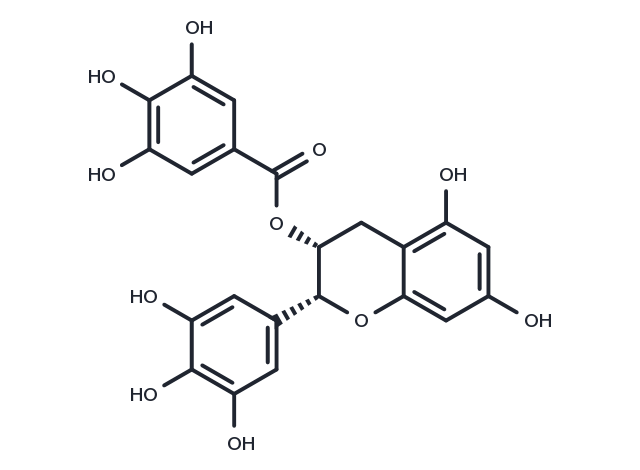 (-)-Epigallocatechin Gallate Chemical Structure