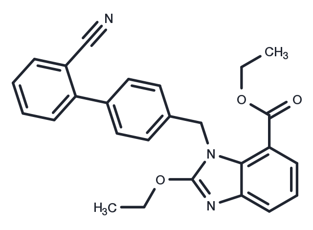 Ethyl 1-((2'-cyano-[1,1'-biphenyl]-4-yl)methyl)-2-ethoxy-1H-benzo[d]imidazole-7-carboxylate Chemical Structure