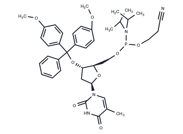 3’-O-DMTr-thymidine   5’-CE phosphoramidite Chemical Structure