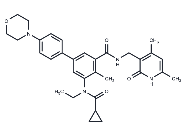 N-((4,6-dimethyl-2-oxo-1,2-dihydropyridin-3-yl)methyl)-5-(N-ethylcyclopropanecarboxamido)-4-methyl-4′-morpholino-[1,1′-biphenyl]-3-carboxamide