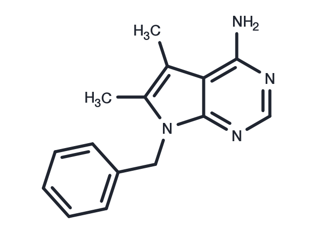 7-benzyl-5,6-dimethyl-7H-pyrrolo[2,3-d]pyrimidin-4-amine Chemical Structure