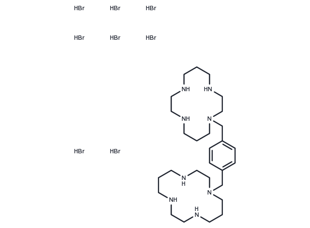 1,4-Bis((1,4,8,11-tetraazacyclotetradecan-1-yl)methyl)benzene octahydrobromide Chemical Structure
