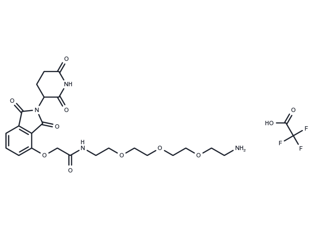 Thalidomide-O-amido-PEG3-C2-NH2 TFA Chemical Structure