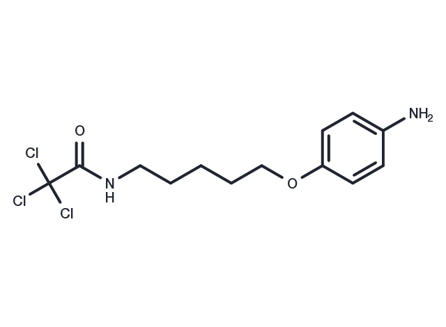 Acetamide, N-(5-(p-aminophenoxy)pentyl)-2,2,2-trichloro- Chemical Structure