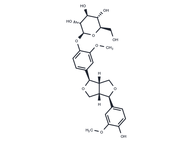 (-)-Pinoresinol 4-O-glucoside Chemical Structure
