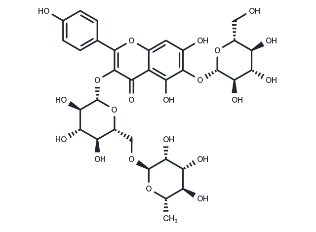 6-Hydroxykaempferol 3-Rutinoside -6-glucoside Chemical Structure